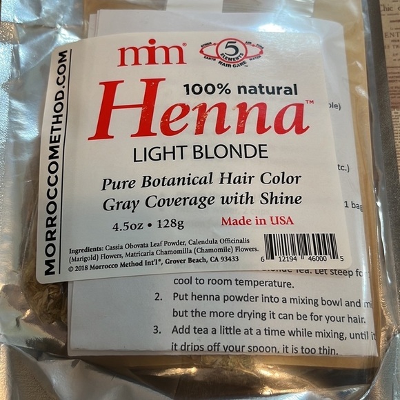 NWT Morrocco Method henna natural hair dye light blonde - Picture 2 of 2